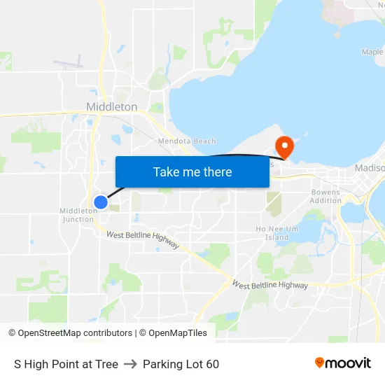 S High Point at Tree to Parking Lot 60 map
