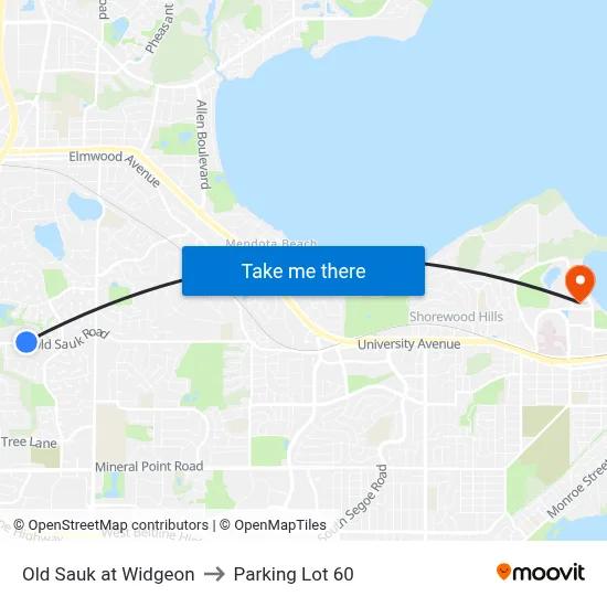 Old Sauk at Widgeon to Parking Lot 60 map