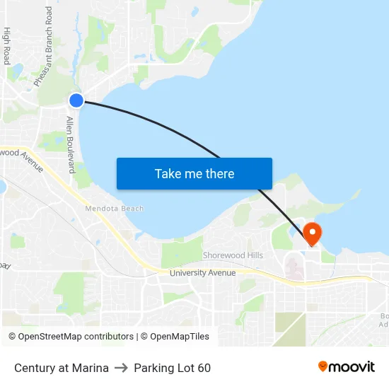 Century at Marina to Parking Lot 60 map