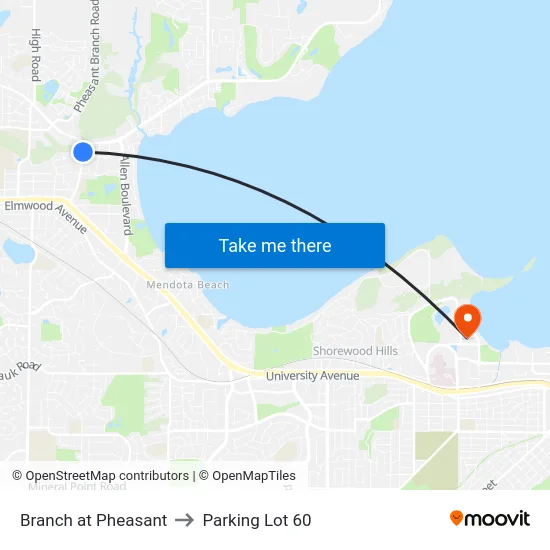 Branch at Pheasant to Parking Lot 60 map