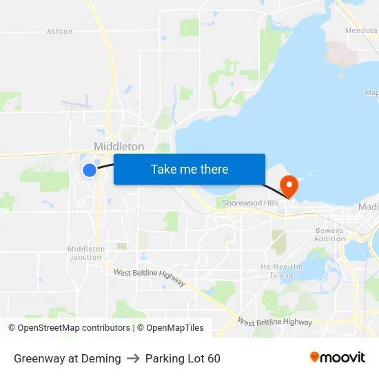 Greenway at Deming to Parking Lot 60 map