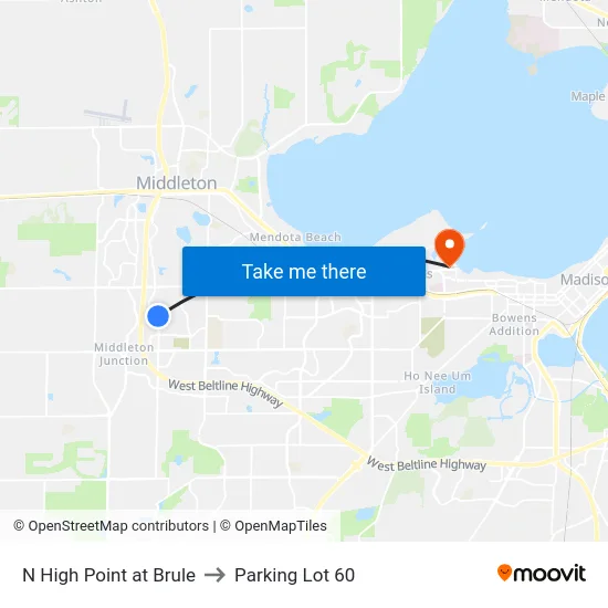 N High Point at Brule to Parking Lot 60 map