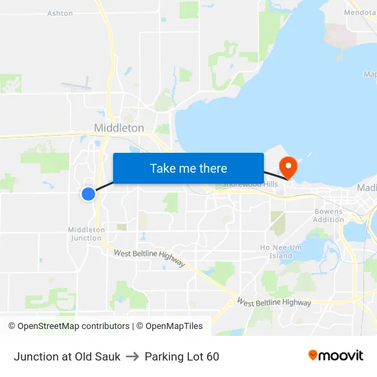 Junction at Old Sauk to Parking Lot 60 map