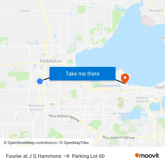Fourier at J Q Hammons to Parking Lot 60 map