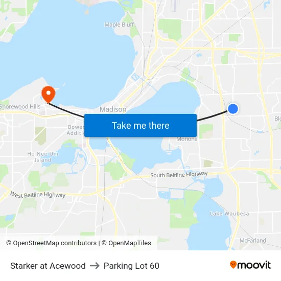 Starker at Acewood to Parking Lot 60 map