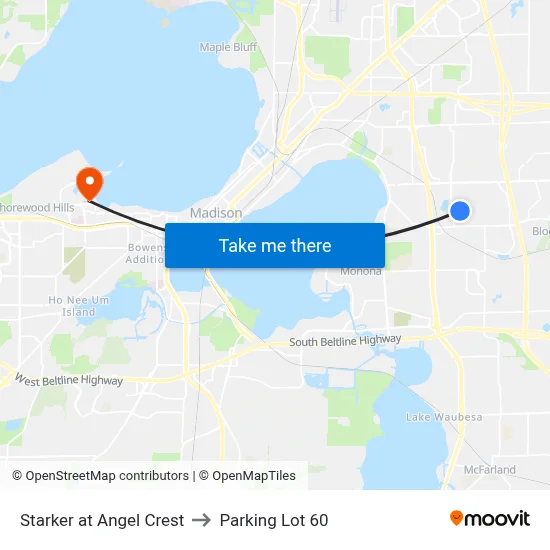 Starker at Angel Crest to Parking Lot 60 map