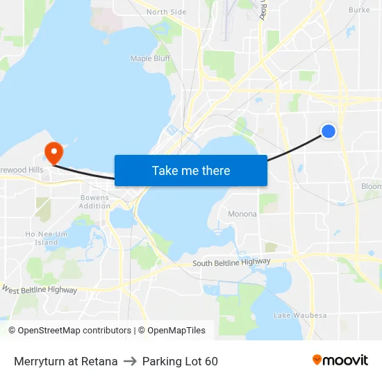 Merryturn at Retana to Parking Lot 60 map
