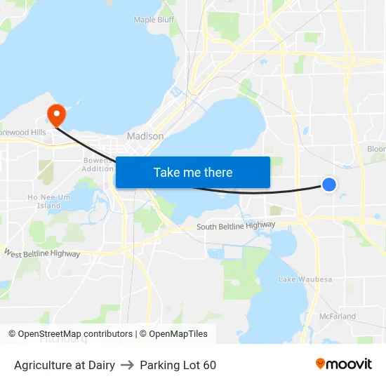 Agriculture at Dairy to Parking Lot 60 map