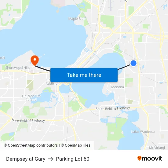 Dempsey at Gary to Parking Lot 60 map