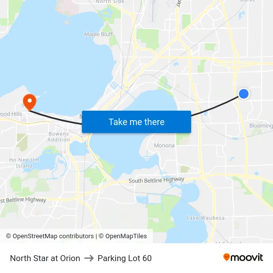 North Star at Orion to Parking Lot 60 map