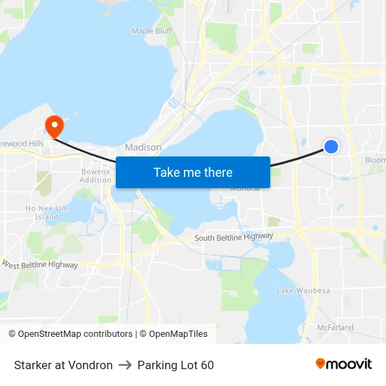 Starker at Vondron to Parking Lot 60 map