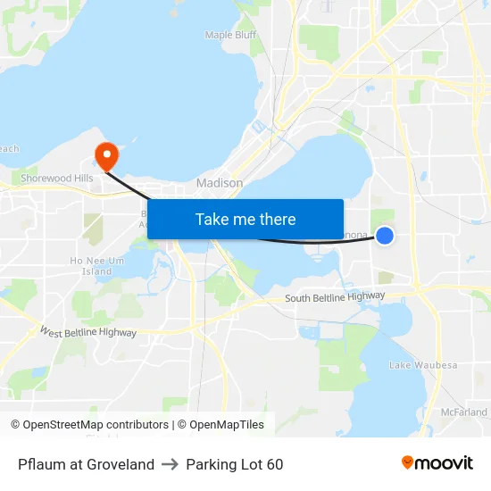 Pflaum at Groveland to Parking Lot 60 map
