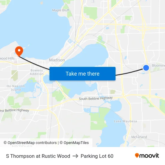 S Thompson at Rustic Wood to Parking Lot 60 map