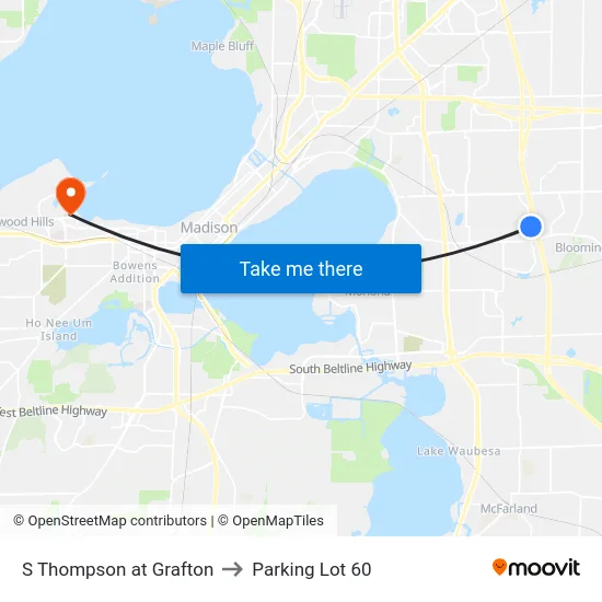 S Thompson at Grafton to Parking Lot 60 map