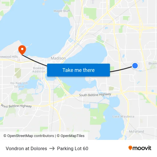 Vondron at Dolores to Parking Lot 60 map