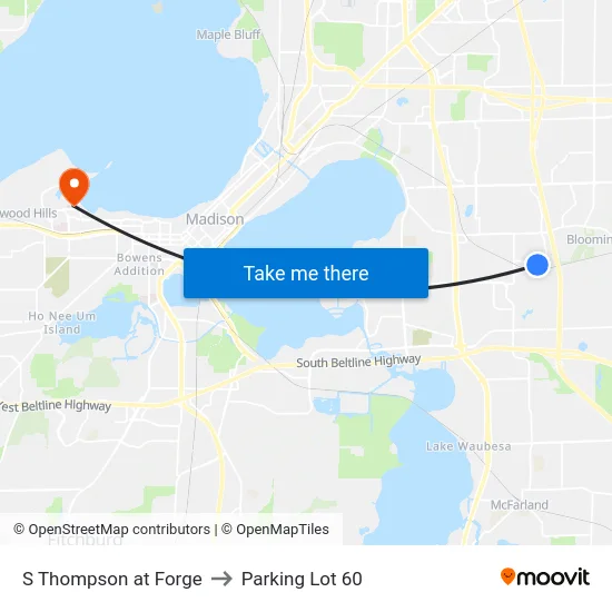 S Thompson at Forge to Parking Lot 60 map