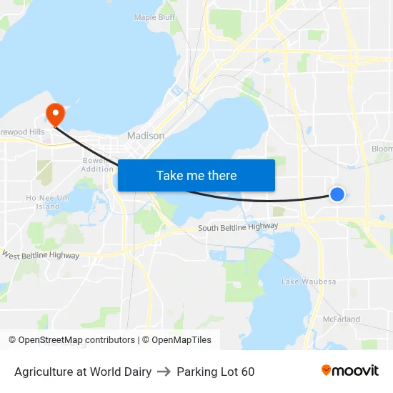 Agriculture at World Dairy to Parking Lot 60 map