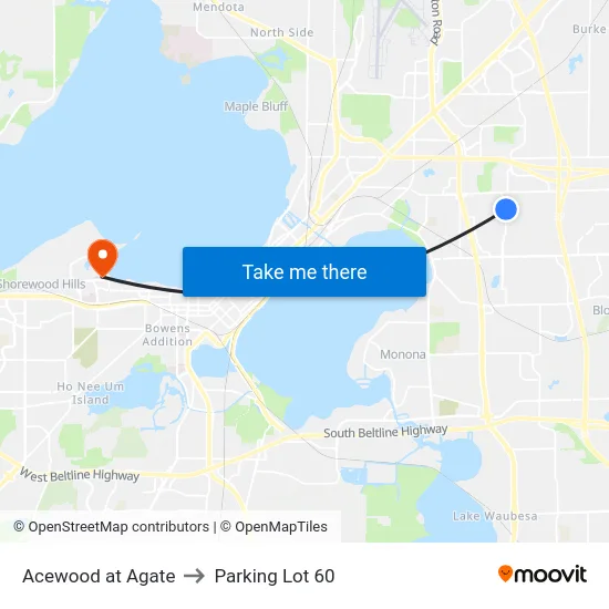Acewood at Agate to Parking Lot 60 map