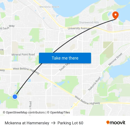 Mckenna at Hammersley to Parking Lot 60 map