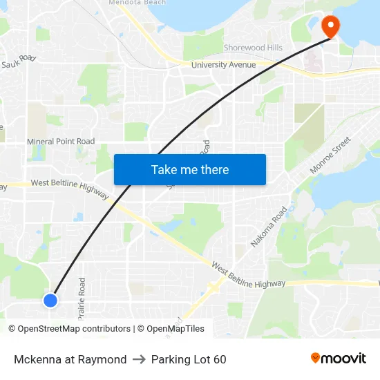 Mckenna at Raymond to Parking Lot 60 map