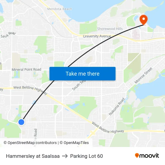 Hammersley at Saalsaa to Parking Lot 60 map