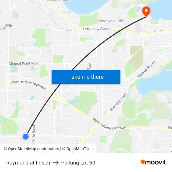 Raymond at Frisch to Parking Lot 60 map