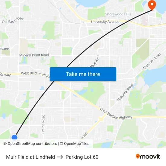 Muir Field at Lindfield to Parking Lot 60 map