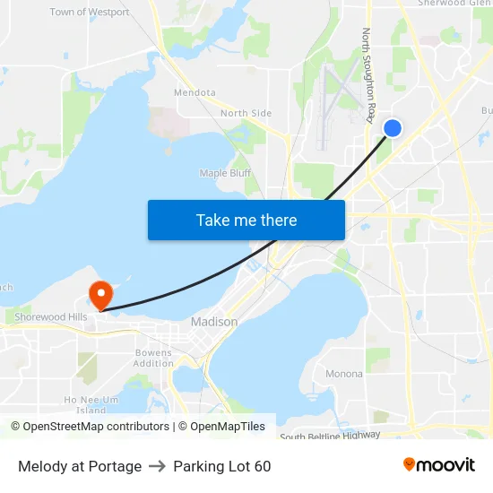 Melody at Portage to Parking Lot 60 map