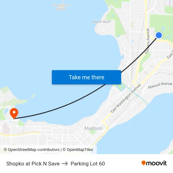 Shopko at Pick N Save to Parking Lot 60 map