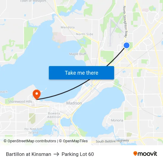 Bartillon at Kinsman to Parking Lot 60 map
