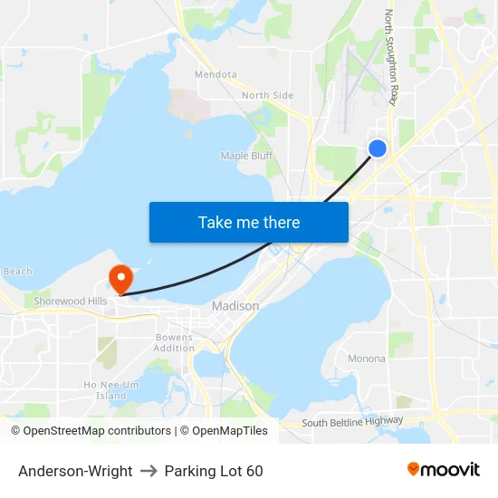 Anderson-Wright to Parking Lot 60 map