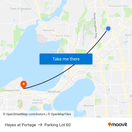 Hayes at Portage to Parking Lot 60 map