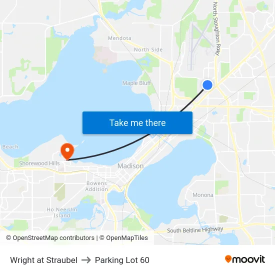 Wright at Straubel to Parking Lot 60 map