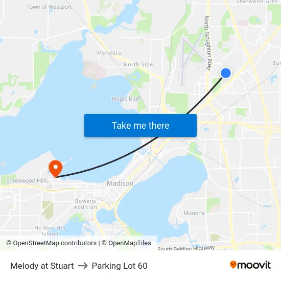 Melody at Stuart to Parking Lot 60 map