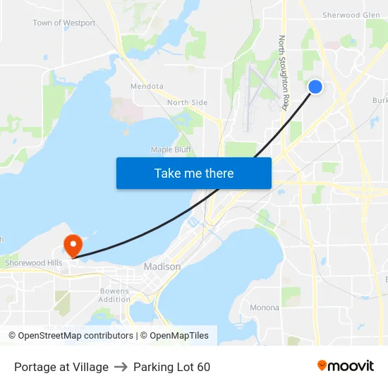 Portage at Village to Parking Lot 60 map