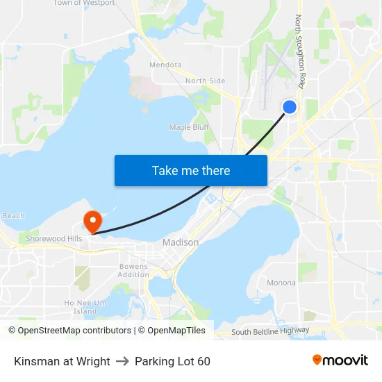 Kinsman at Wright to Parking Lot 60 map