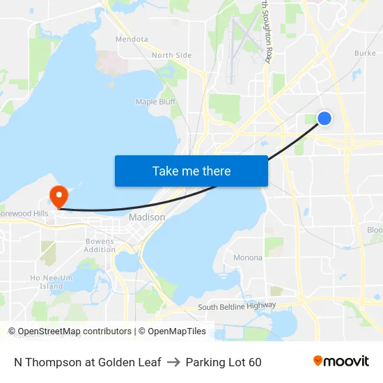 N Thompson at Golden Leaf to Parking Lot 60 map