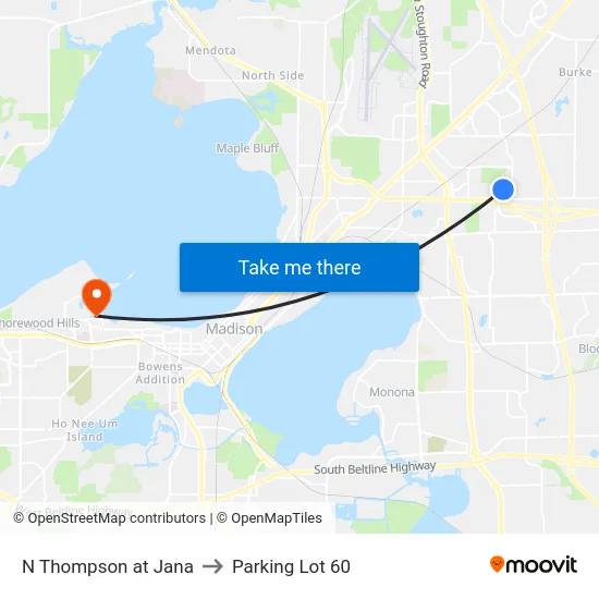 N Thompson at Jana to Parking Lot 60 map