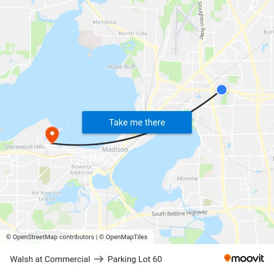 Walsh at Commercial to Parking Lot 60 map