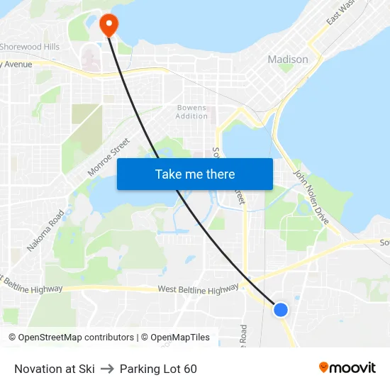 Novation at Ski to Parking Lot 60 map