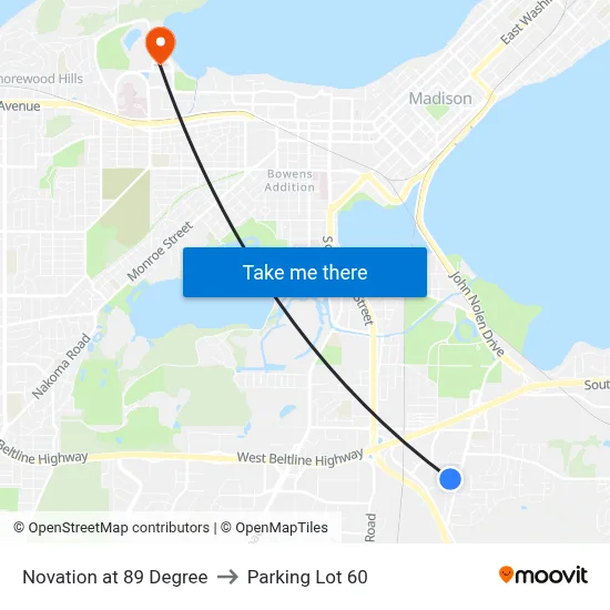 Novation at 89 Degree to Parking Lot 60 map