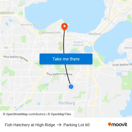 Fish Hatchery at High Ridge to Parking Lot 60 map