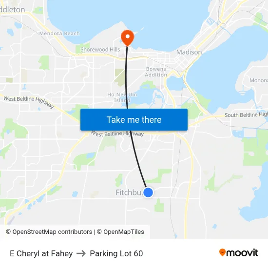 E Cheryl at Fahey to Parking Lot 60 map
