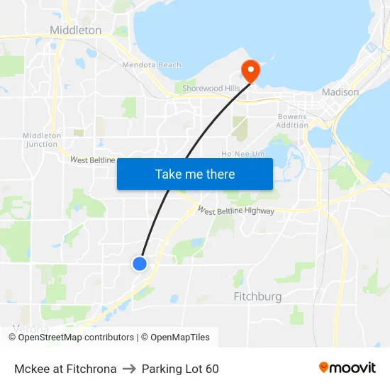 Mckee at Fitchrona to Parking Lot 60 map