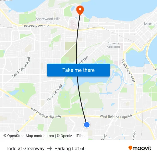 Todd at Greenway to Parking Lot 60 map