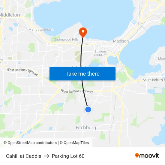 Cahill at Caddis to Parking Lot 60 map