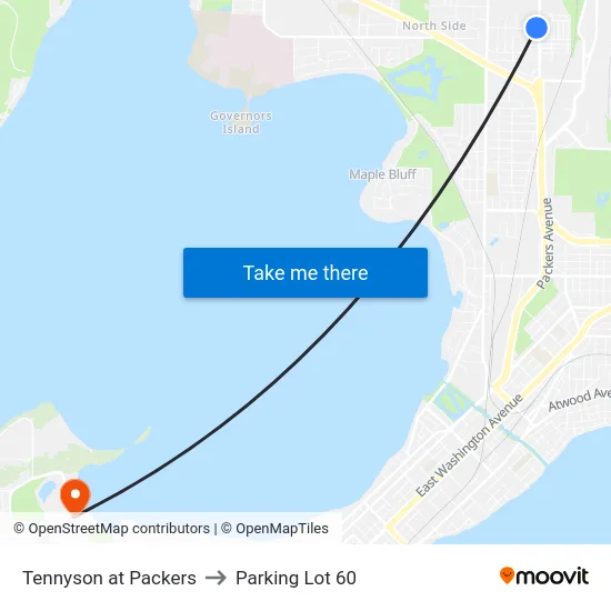 Tennyson at Packers to Parking Lot 60 map