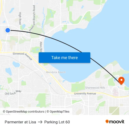 Parmenter at Lisa to Parking Lot 60 map
