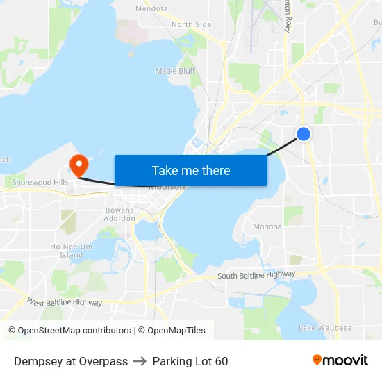 Dempsey at Overpass to Parking Lot 60 map