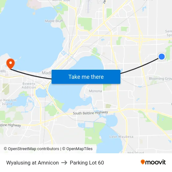 Wyalusing at Amnicon to Parking Lot 60 map